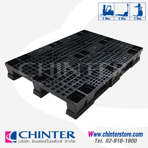 E-0181 พาเลทพลาสติก 800x1200x150mm. รับ นน. 2 ตัน - CHINTER.COM